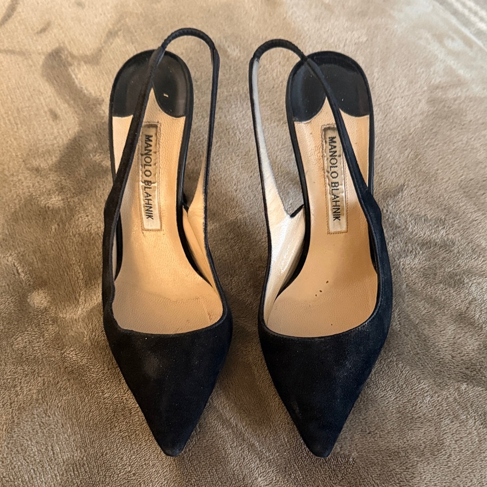 Manolo Blahnik Classic Black Suede Heels